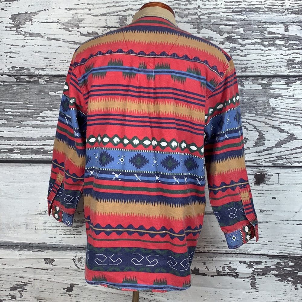 Guess - Aztec Pattern Western Button Up - Xl - image 2